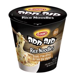 מנה חמה רייס נודלס עוף פטריות 